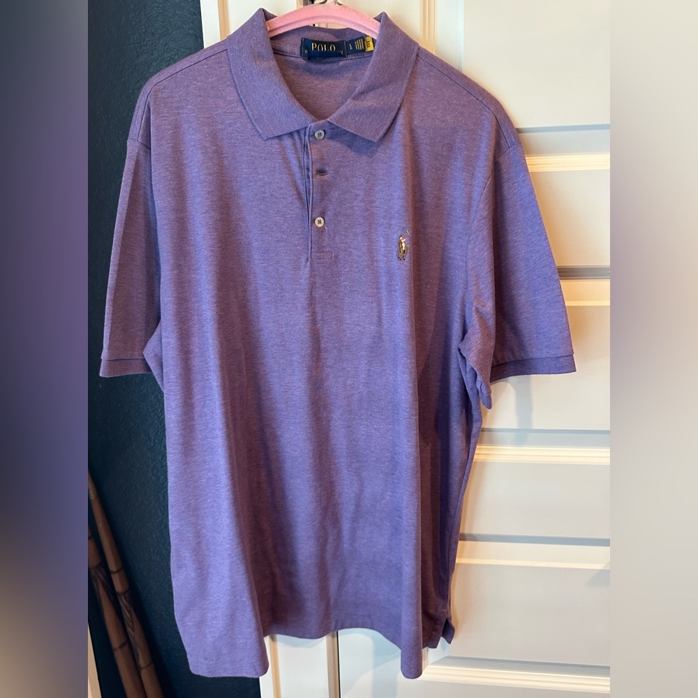 Men’s short sleeve soft purple polo